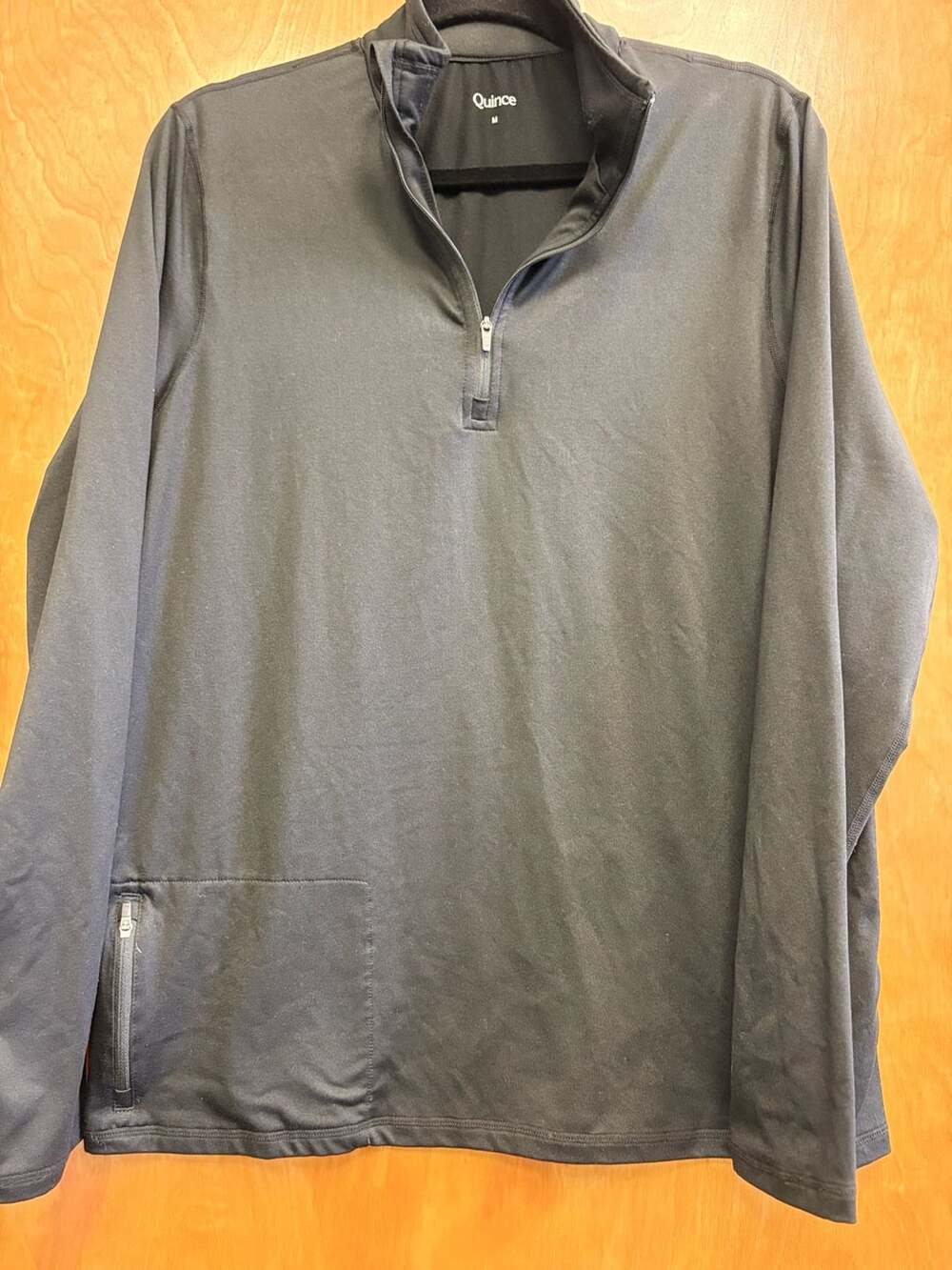 Quince Quarter-Zip Pullover Size M Black